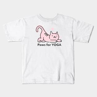 Paws for Yoga Cute Cat Kids T-Shirt